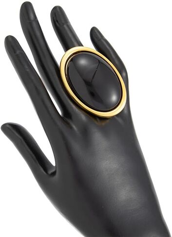 Chunky Oval Stone Statement Ring for Women Gold Tone Red Black Resin Bold Band Cocktail Ring for Daily Wear Party Date Night in Saudi Arabia