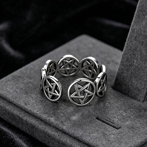 Fashion Pentagram Open Band Rings for Women Men Daily Casual Party Wide Rings Jewelry Gifts in Kuwait