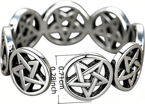 Fashion Pentagram Open Band Rings for Women Men Daily Casual Party Wide Rings Jewelry Gifts in Kuwait