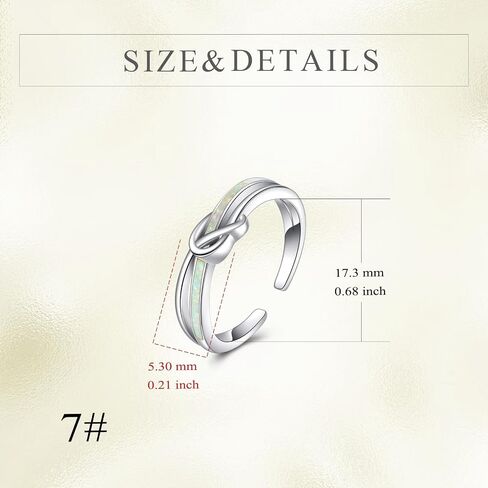 KZX Knot Ring for Women 925 Sterling Silver Opal Ring White Opal Rings Adjustable Rings Minimalist Jewelry Gifts for Mother Wife Partner Birthday Anniversary Christamas in Kuwait