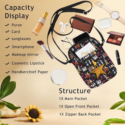 BWWKTOP Alexander Musical Crossbody Bag Alexander Fans Gift Schuyler Sisters Shoulder Bag Theater Music Merch in Kuwait
