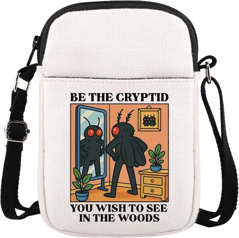 Mothman Cryptid Creature Gift Mothman Lover Gift Be The Cryptid You Wish To See Kawaii Retro Anime Crossbody Bag in Saudi Arabia