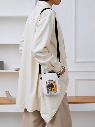 Mothman Cryptid Creature Gift Mothman Lover Gift Be The Cryptid You Wish To See Kawaii Retro Anime Crossbody Bag in Saudi Arabia