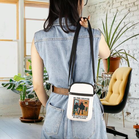 Mothman Cryptid Creature Gift Mothman Lover Gift Be The Cryptid You Wish To See Kawaii Retro Anime Crossbody Bag in Saudi Arabia