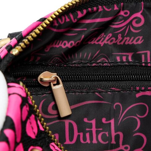Von Dutch Hanna Cheetah Print Bag | 6.5" Vegan Leather Mini Crossbody with Logo Hardware, Top Handles & Zipper Pouch in Saudi Arabia