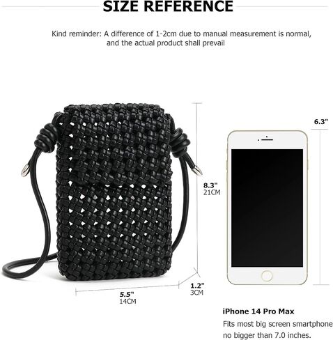 myfriday Woven Faux Leather Crossbody Phone Bag for Women, Small Sling Shoulder Purse Trendy Summer Bag with Buckle Closure in Saudi Arabia