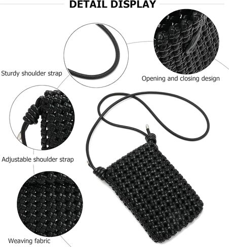 myfriday Woven Faux Leather Crossbody Phone Bag for Women, Small Sling Shoulder Purse Trendy Summer Bag with Buckle Closure in Saudi Arabia