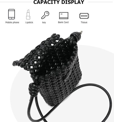 myfriday Woven Faux Leather Crossbody Phone Bag for Women, Small Sling Shoulder Purse Trendy Summer Bag with Buckle Closure in Saudi Arabia
