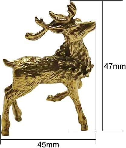 Brass Deer Ornament Vintage Animal Miniature Home Office Tabletop Decoration Accessories Tea Pet Gift for Men Women in Kuwait