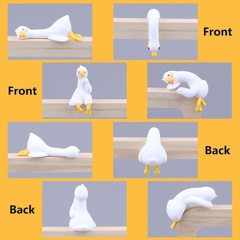 4Pcs Mini Resin Goose, Computer Monitor Decor Figurines, Lazy Duck Computer Decoration, Cute Desk Accessories for Car Dashboard Office Desk in Kuwait