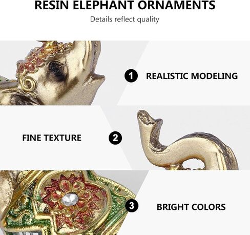 Resin Elephant Desktop Figurine Ornament Elegant Animal Sculpture for Home Office Decoration Unique Elephant Decor for Desktop Adornment in Kuwait