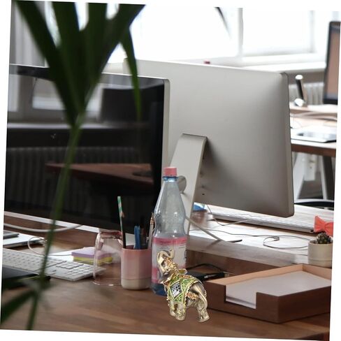 Resin Elephant Desktop Figurine Ornament Elegant Animal Sculpture for Home Office Decoration Unique Elephant Decor for Desktop Adornment in Kuwait
