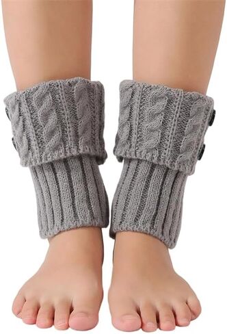 Knitted Wool Socks with Leg Grip and Button Closure, 2-Pack in Kuwait