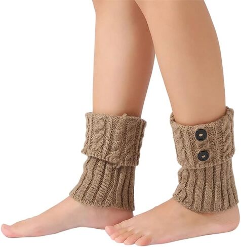 Knitted Wool Socks with Leg Grip and Button Closure, 2-Pack in Kuwait