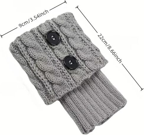Knitted Wool Socks with Leg Grip and Button Closure, 2-Pack in Kuwait