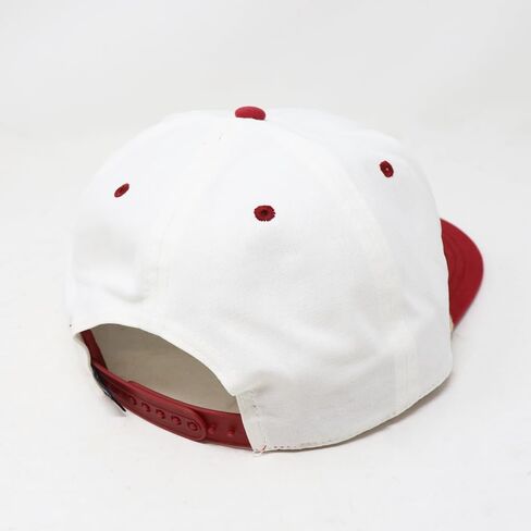 Ranch Hand Snapback Hat - Flat Brim Western Baseball Cap with Cowboy Patch, Adjustable Rodeo Trucker Hat for Men White/Red in Saudi Arabia