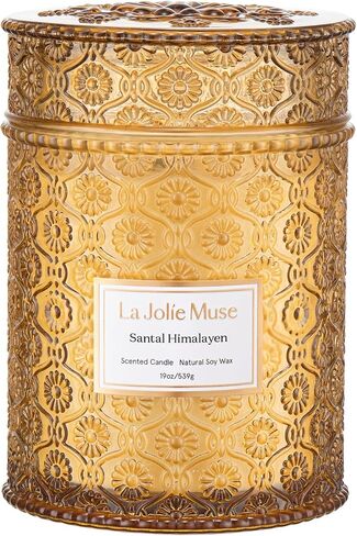 LA JOLIE MUSE Santal Rosé Scented Candles for Home, Natural Soy 2-Wick 12oz | Large Jar Luxury Candle, Clean Non Toxic, Gifts for Women, Decorative Pink Candles, Pretty Floral Candle, Sandalwood Rose in Saudi Arabia