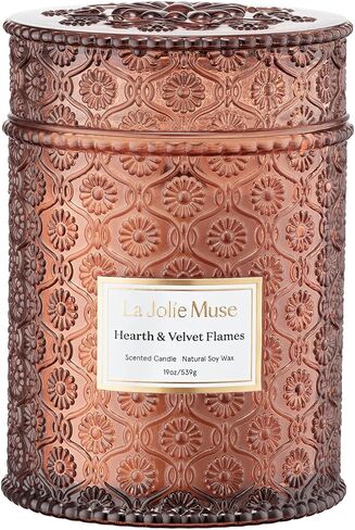 LA JOLIE MUSE Santal Rosé Scented Candles for Home, Natural Soy 2-Wick 12oz | Large Jar Luxury Candle, Clean Non Toxic, Gifts for Women, Decorative Pink Candles, Pretty Floral Candle, Sandalwood Rose in Saudi Arabia