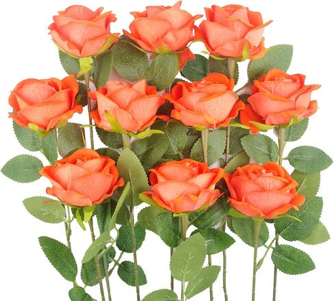 Kenpal Realistic Fake Roses Artificial Flowers with Stem for Decoration Floral Arrangement Centerpieces Wedding Bouquets (10, Lavender) in Saudi Arabia