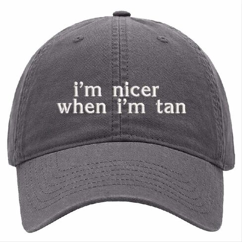 I'm Nicer When I'm Tan، قبعة بيسبول قطنية مطرزة للأب قابلة للتعديل للنساء والرجال للجنسين in Kuwait