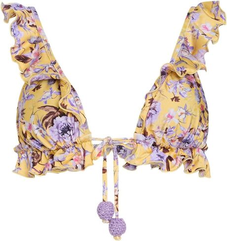 PatBO Peony Print Lycra Flower Embellished Bikini Top in Saudi Arabia