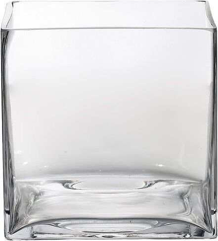 6 pcs 6-Inch Tall Clear Glass Cube Vases for Wedding Centerpieces | 6 Inches Planter Flowers Container for Party Event Home Decorations Cheap Bulk Supplies for Reception & Table Display in Saudi Arabia