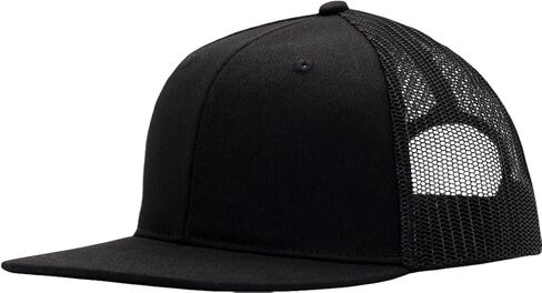 M,L,XL,XXL Flat Bill Mesh Snapback Trucker Hat,Plain Blank Adjustable Solid Color Baseball Caps for Men Women in Kuwait