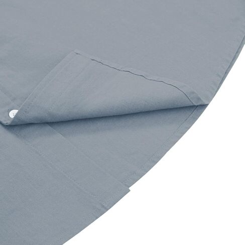 Men's Casual Summer Button Down Linen Shirts Short Sleeve Cotton Beach Tops with Pocket in Kuwait