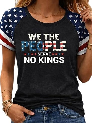 Beopjesk Women's Short Sleeve 4th of July Patriotic T-Shirt Summer Independence Day America Flag Raglans Graphic Tees Tops in Saudi Arabia