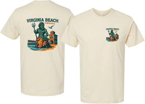 Virginia Beach Virginia Vintage Design Souvenir Unisex Cotton Crew Neck T-Shirt in Kuwait