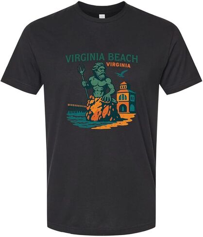 Virginia Beach Virginia Vintage Design Souvenir Unisex Cotton Crew Neck T-Shirt in Kuwait