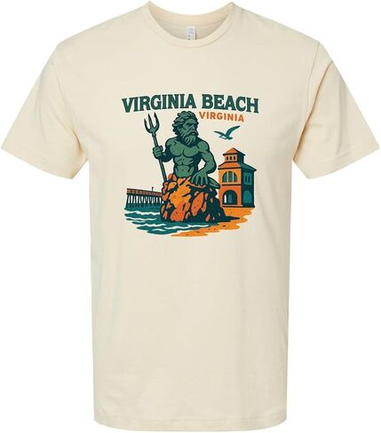 Virginia Beach Virginia Vintage Design Souvenir Unisex Cotton Crew Neck T-Shirt in Kuwait