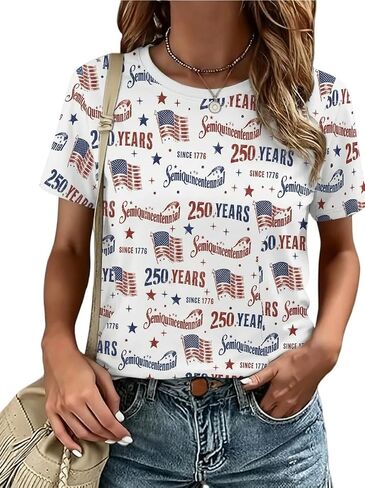 Beopjesk Women's Short Sleeve 4th of July Patriotic T-Shirt Summer Independence Day America Flag Raglans Graphic Tees Tops in Saudi Arabia
