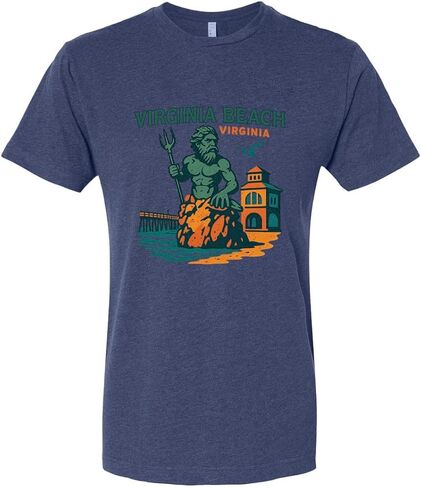Virginia Beach Virginia Vintage Design Souvenir Unisex Cotton Crew Neck T-Shirt in Kuwait
