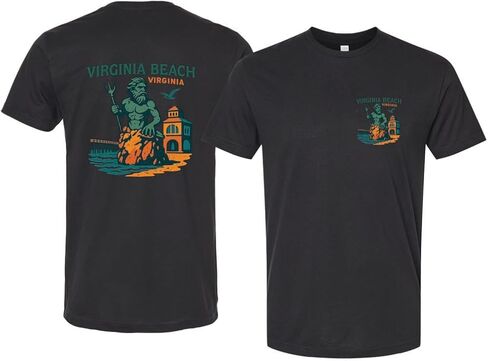 Virginia Beach Virginia Vintage Design Souvenir Unisex Cotton Crew Neck T-Shirt in Kuwait
