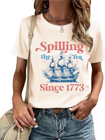 Beopjesk Women's Short Sleeve 4th of July Patriotic T-Shirt Summer Independence Day America Flag Raglans Graphic Tees Tops in Saudi Arabia