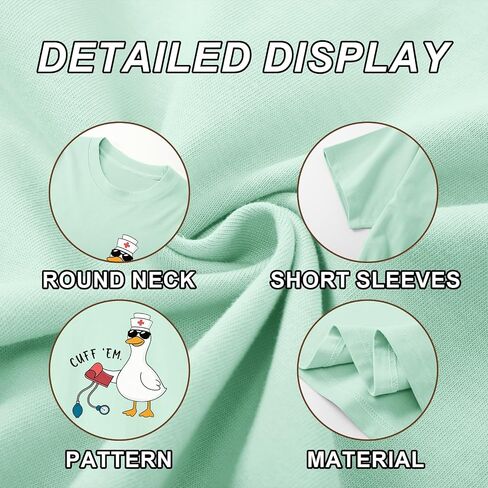 Silly Goose Nurse Shirt for Women Funny Cute Tees Graphic Cuff Em T Shirt Animal Shirts Printed Short Sleeved Tops in Saudi Arabia