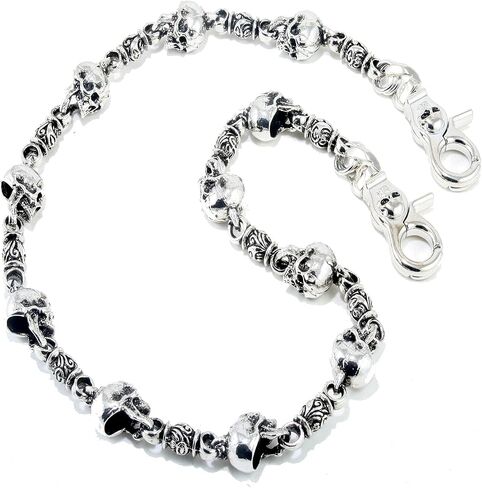 Double K Heavy Strong Biker Skull Key Jean Wallet Chain (26.5") Silver NCS34 in Saudi Arabia