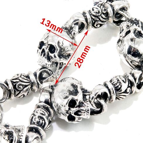 Double K Heavy Strong Biker Skull Key Jean Wallet Chain (26.5") Silver NCS34 in Saudi Arabia