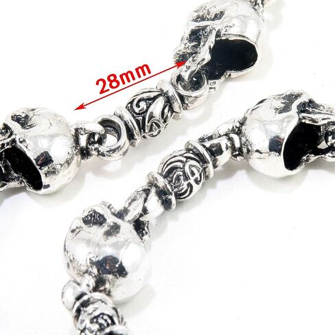 Double K Heavy Strong Biker Skull Key Jean Wallet Chain (26.5") Silver NCS34 in Saudi Arabia