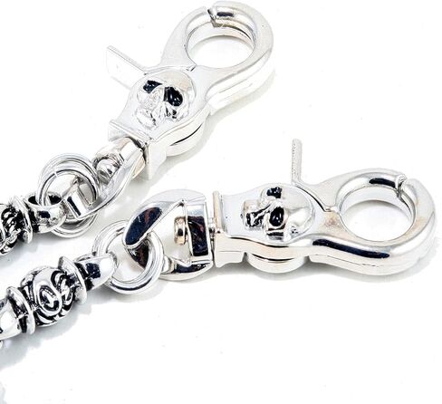 Double K Heavy Strong Biker Skull Key Jean Wallet Chain (26.5") Silver NCS34 in Saudi Arabia