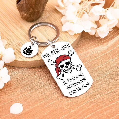 Pirate Gifts for Men Pirates Only Keychains Vintage Pirate Accessories for Men Crew Charm Skeleton Gift Basket for Him in Saudi Arabia