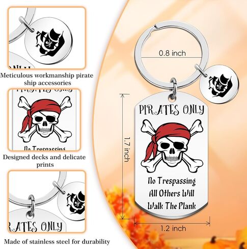 Pirate Gifts for Men Pirates Only Keychains Vintage Pirate Accessories for Men Crew Charm Skeleton Gift Basket for Him in Saudi Arabia