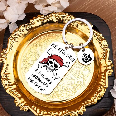 Pirate Gifts for Men Pirates Only Keychains Vintage Pirate Accessories for Men Crew Charm Skeleton Gift Basket for Him in Saudi Arabia