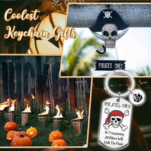 Pirate Gifts for Men Pirates Only Keychains Vintage Pirate Accessories for Men Crew Charm Skeleton Gift Basket for Him in Saudi Arabia
