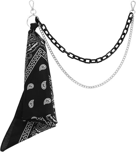 Ymapinc Bandana Pants Chain للجينز، سلسلة Punk Y2K Jean للرجال، سلاسل الخصر الهيب هوب، مجوهرات الجرونج / الهذيان / ملابس الشارع، إكسسوارات الزي بنمط بيزلي in Kuwait