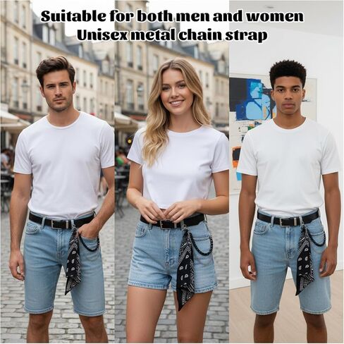 Ymapinc Bandana Pants Chain للجينز، سلسلة Punk Y2K Jean للرجال، سلاسل الخصر الهيب هوب، مجوهرات الجرونج / الهذيان / ملابس الشارع، إكسسوارات الزي بنمط بيزلي in Kuwait