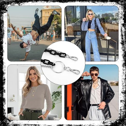 Ymapinc Bandana Pants Chain للجينز، سلسلة Punk Y2K Jean للرجال، سلاسل الخصر الهيب هوب، مجوهرات الجرونج / الهذيان / ملابس الشارع، إكسسوارات الزي بنمط بيزلي in Kuwait