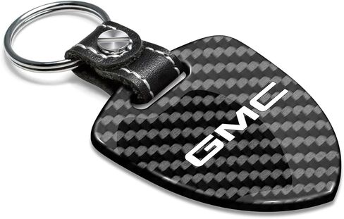iPick Image Real Black Carbon Fiber Large Shield-Style Key Chain Official Licensed for GMC in Kuwait