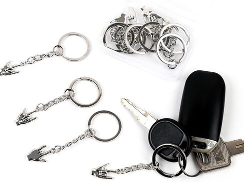 10Pcs I Love You Sign Language Keychain ASL Gifts Silver Sign Key Ring Hand Sign Language Key Chain in Kuwait
